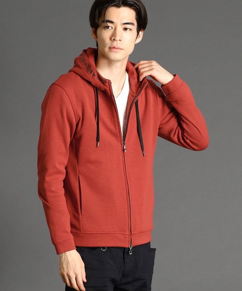 HIDEAWAYS NICOLE（ハイダウェイニコル）の「裏起毛ダンボールニットパーカ（パーカー・メンズ・オフホワイト/ブラック/杢グレー/モカ/ネイビー/オレンジ・MEDIUM/LARGE/X-LARGE）」の6枚目の写真