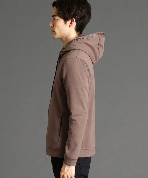 HIDEAWAYS NICOLE（ハイダウェイニコル）の「裏起毛ダンボールニットパーカ（パーカー・メンズ・オフホワイト/ブラック/杢グレー/モカ/ネイビー/オレンジ・MEDIUM/LARGE/X-LARGE）」の10枚目の写真