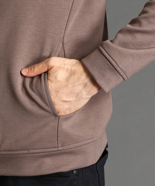 HIDEAWAYS NICOLE（ハイダウェイニコル）の「裏起毛ダンボールニットパーカ（パーカー・メンズ・オフホワイト/ブラック/杢グレー/モカ/ネイビー/オレンジ・MEDIUM/LARGE/X-LARGE）」の16枚目の写真