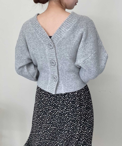 Luxe brille（リュクスブリエ）の「2ｗay　Vネックカーディガン（カーディガン/ボレロ・レディース・イエロー/グレー/ブルー/チャコール/オフホワイト/ピンク・FREE）」の3枚目の写真