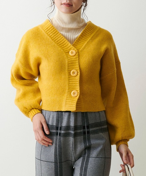 Luxe brille（リュクスブリエ）の「2ｗay　Vネックカーディガン（カーディガン/ボレロ・レディース・イエロー/グレー/ブルー/チャコール/オフホワイト/ピンク・FREE）」の6枚目の写真