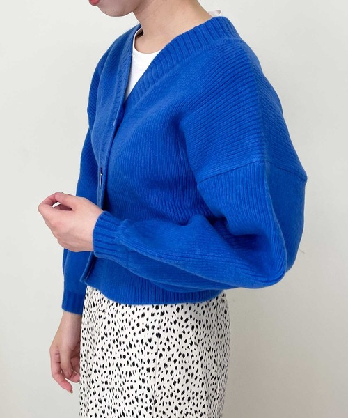 Luxe brille（リュクスブリエ）の「2ｗay　Vネックカーディガン（カーディガン/ボレロ・レディース・イエロー/グレー/ブルー/チャコール/オフホワイト/ピンク・FREE）」の9枚目の写真