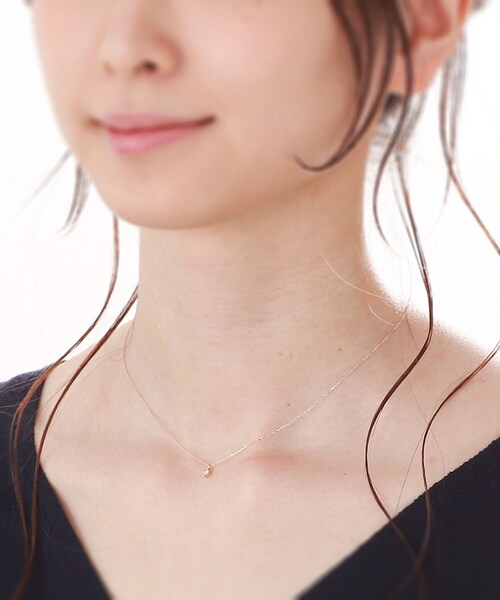 K10ダイヤモンド 伏せ込み ネックレス（ネックレス）｜COCOSHNIK