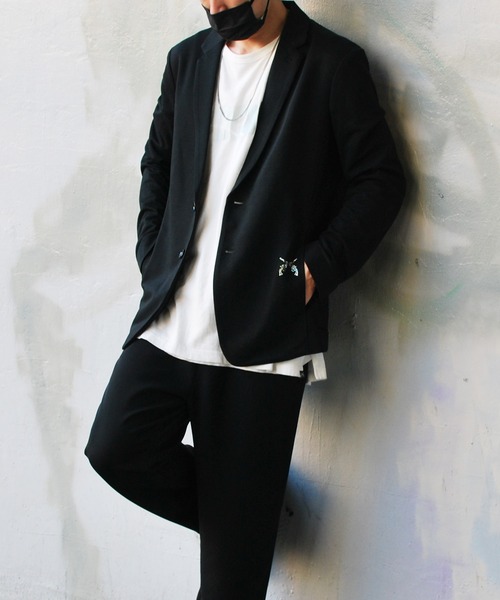 roarguns(ロアーガンズ)の「STRETCH DOUBLE JERSEY JACKET(テーラードジャケット・メンズ・ブラック系その他・3)」の1枚目の写真