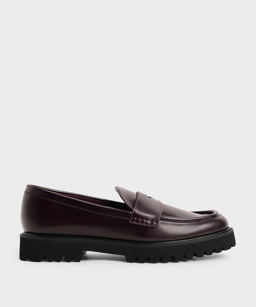 CHARLES & KEITH(チャールズ & キース)の「チャンキー ペニーローファー / Chunky Penny Loafers(ローファー・レディース・ブラック/ライトブラウン/バーガンディー・22.5cm/23cm/23.5cm/24.5cm/25cm/25.5cm)」の3枚目の写真