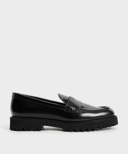 CHARLES & KEITH(チャールズ & キース)の「チャンキー ペニーローファー / Chunky Penny Loafers(ローファー・レディース・ブラック/ライトブラウン/バーガンディー・22.5cm/23cm/23.5cm/24.5cm/25cm/25.5cm)」の2枚目の写真
