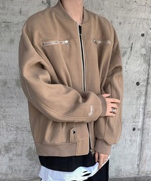NO NEED（ノーニード）の「【メディア紹介商品】ジップデザイン オーバーサイズブルゾン　　/ビッグシルエット/ウールライク/スタジャン/スタジアムジャンパー/（ブルゾン）」