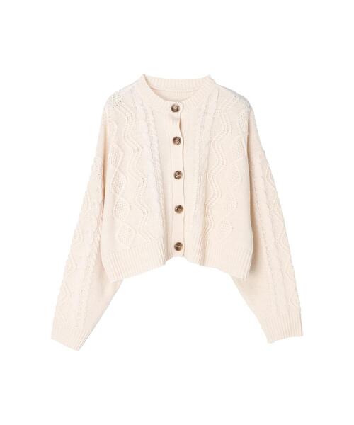 koe（コエ）の「ショート丈ニットカーディガン＊（カーディガン/ボレロ・レディース・ブラック/アイボリー/レッド・FREE）」の16枚目の写真