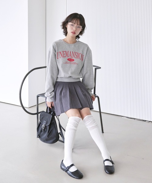 UNE MANSION（ユヌマンション）の「ニットプリーツセミAラインスカート（スカート・レディース・グレー/ベージュ/ブラック/ブラウン/ワインレッド/アイボリー/チャコール・FREE）」の9枚目の写真