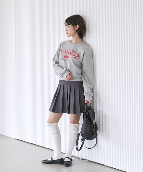 UNE MANSION（ユヌマンション）の「ニットプリーツセミAラインスカート（スカート・レディース・グレー/ベージュ/ブラック/ブラウン/ワインレッド/アイボリー/チャコール・FREE）」の12枚目の写真