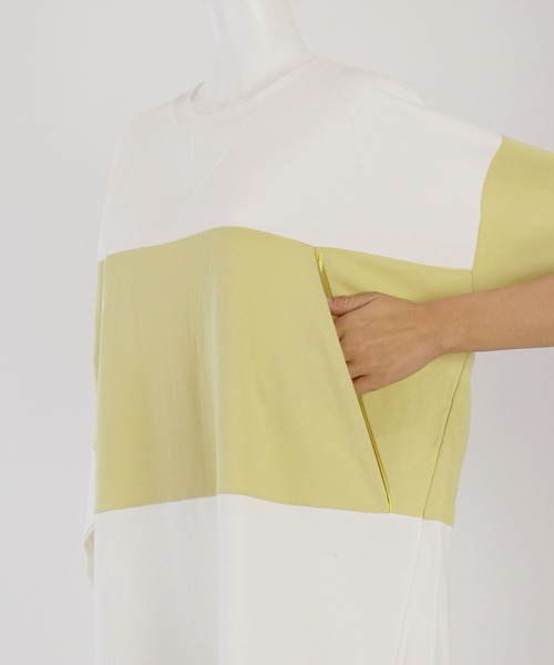 CHOCOA（チョコア）の「マタニティ授乳ワイドボーダーワンピース（マタニティウェア/グッズ・レディース・チャコールグレー/ネイビー/イエロー・FREE）」の20枚目の写真