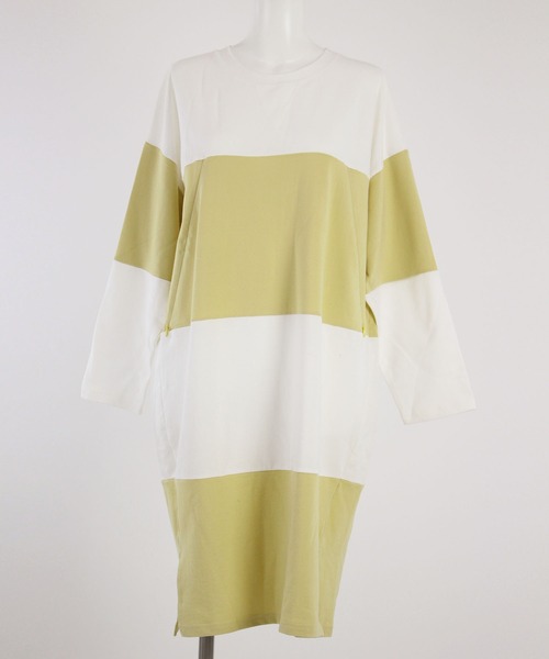 CHOCOA（チョコア）の「マタニティ授乳ワイドボーダーワンピース（マタニティウェア/グッズ・レディース・チャコールグレー/ネイビー/イエロー・FREE）」の22枚目の写真