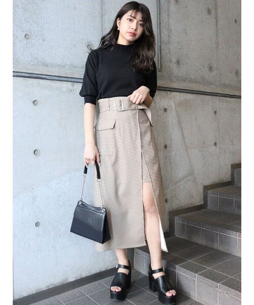 MURUA（ムルーア）の「ワイドベルトラップスカート（スカート・レディース・ブラック/その他1/その他/アイボリー/モカ・1/2）」の21枚目の写真