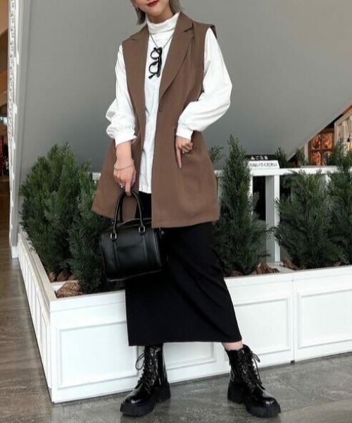 WEGO（ウィゴー）の「WEGO/テーラードベスト（ベスト・レディース・ブラック/ブラウン・FREE）」の6枚目の写真