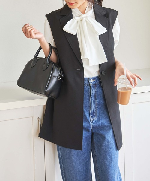 WEGO（ウィゴー）の「WEGO/テーラードベスト（ベスト・レディース・ブラック/ブラウン・FREE）」の13枚目の写真