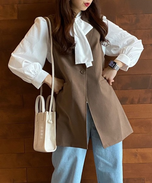 WEGO（ウィゴー）の「WEGO/テーラードベスト（ベスト・レディース・ブラック/ブラウン・FREE）」の20枚目の写真