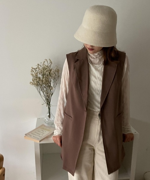 WEGO（ウィゴー）の「WEGO/テーラードベスト（ベスト・レディース・ブラック/ブラウン・FREE）」の21枚目の写真