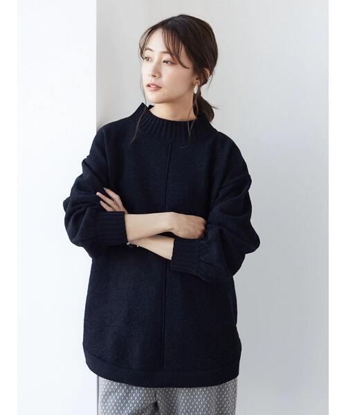 CRAFT STANDARD BOUTIQUE（クラフトスタンダードブティック）の「モールニット裾ラウンドチュニック　＊（ニット/セーター・レディース・チャコールグレー/ブラック/マスタード/ライトパープル・FREE）」の6枚目の写真