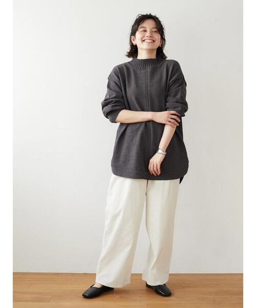 CRAFT STANDARD BOUTIQUE（クラフトスタンダードブティック）の「モールニット裾ラウンドチュニック　＊（ニット/セーター・レディース・チャコールグレー/ブラック/マスタード/ライトパープル・FREE）」の12枚目の写真
