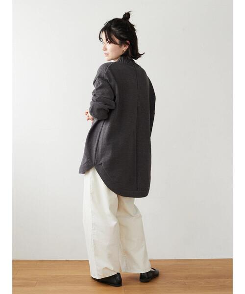 CRAFT STANDARD BOUTIQUE（クラフトスタンダードブティック）の「モールニット裾ラウンドチュニック　＊（ニット/セーター・レディース・チャコールグレー/ブラック/マスタード/ライトパープル・FREE）」の15枚目の写真