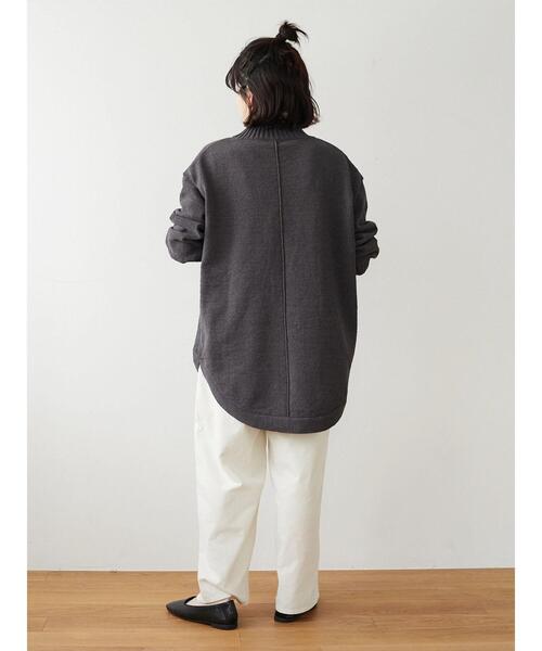 CRAFT STANDARD BOUTIQUE（クラフトスタンダードブティック）の「モールニット裾ラウンドチュニック　＊（ニット/セーター・レディース・チャコールグレー/ブラック/マスタード/ライトパープル・FREE）」の16枚目の写真
