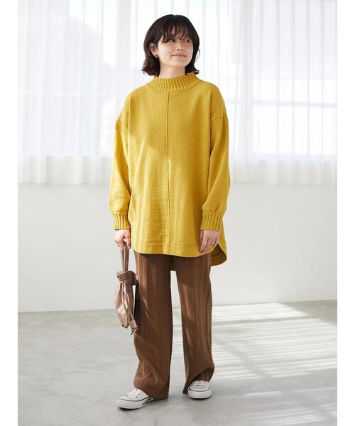 CRAFT STANDARD BOUTIQUE（クラフトスタンダードブティック）の「モールニット裾ラウンドチュニック　＊（ニット/セーター・レディース・チャコールグレー/ブラック/マスタード/ライトパープル・FREE）」の22枚目の写真