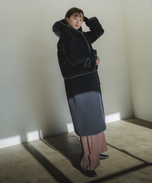 LADYMADE | ベストレイヤードショートフードコート(その他アウター)