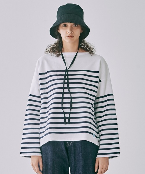 ORCIVAL（オーシバル）の「ORCIVAL | ラッセルフレンチセーラードロップショルダーTシャツ WOMEN（Tシャツ/カットソー・レディース・ブルー系その他5/ブルー系その他/グリーン系その他・1）」の7枚目の写真