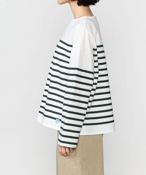 ORCIVAL（オーシバル）の「ORCIVAL | ラッセルフレンチセーラードロップショルダーTシャツ WOMEN（Tシャツ/カットソー・レディース・ブルー系その他5/ブルー系その他/グリーン系その他・1）」の9枚目の写真