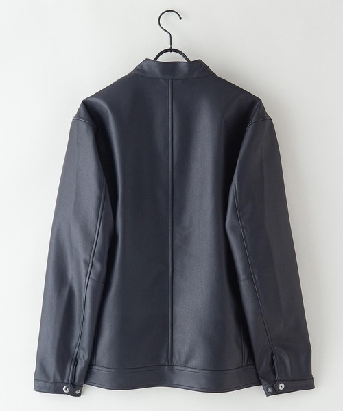 【BLUE STANDARD/ブルースタンダード】フェイクレザー エコレザー テックレザー シングルライダースジャケット（ライダースジャケット）｜Blue Standard （ブルースタンダード）