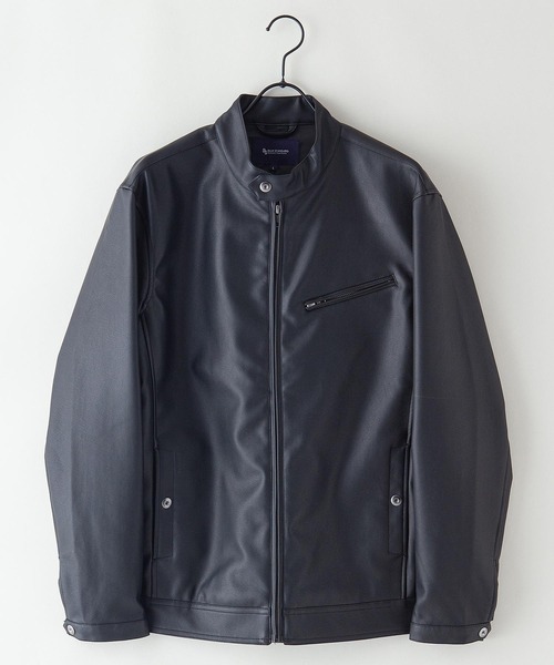【BLUE STANDARD/ブルースタンダード】フェイクレザー エコレザー テックレザー シングルライダースジャケット（ライダースジャケット）｜Blue Standard （ブルースタンダード）