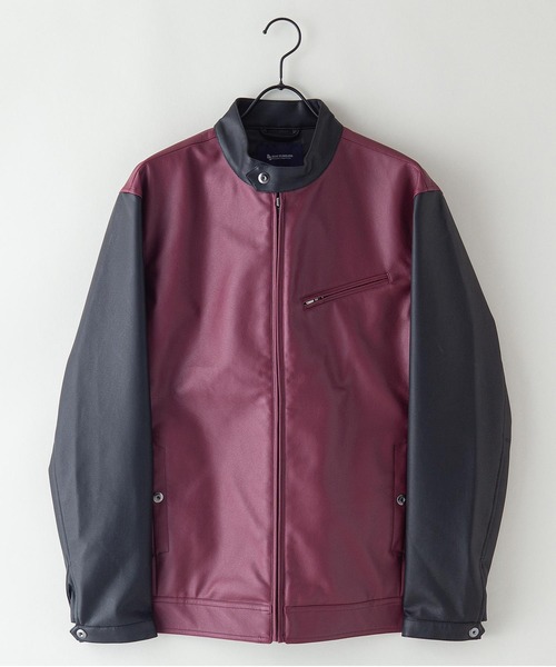 【BLUE STANDARD/ブルースタンダード】フェイクレザー エコレザー テックレザー シングルライダースジャケット（ライダースジャケット）｜Blue Standard （ブルースタンダード）