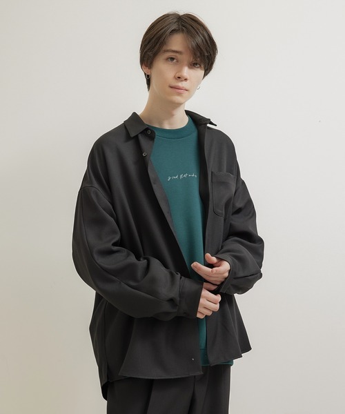 JUNRED（ジュンレッド）の「ライトスルーベーシックルーズシャツ（シャツ/ブラウス・メンズ・ブラック/ベージュ/グリーン系その他/ホワイト系その他・S/M/L）」の6枚目の写真