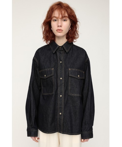 SLY（スライ）の「BENNY SH JK-A デニム シャツ ジャケット（デニムジャケット・レディース・ブルー・FREE）」の6枚目の写真