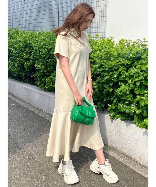 COTORICA（コトリカ）の「ショートスリーブマーメイドフードワンピース（ワンピース・レディース・ブラック/ネイビー/ベージュ・SMALL/MEDIUM）」の18枚目の写真