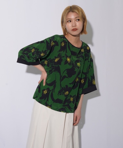 malla（マーラ）の「malla マーラ イペカビスコースブラウス（シャツ/ブラウス・レディース・ブラック/グリーン・FREE）」の10枚目の写真