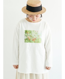 Samansa Mos2 | 刺繍入り転写プリント長袖カットソー(Tシャツ/カットソー)