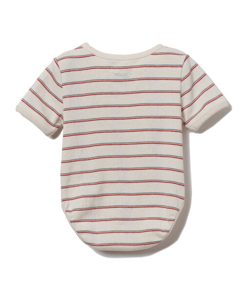 B:MING by BEAMS(ビーミングバイビームス)の「MILLER / レインボー ボーダー ロンパース(60~80cm)(ロンパース・キッズ・アイボリー・70-80cm/60-70㎝)」の2枚目の写真