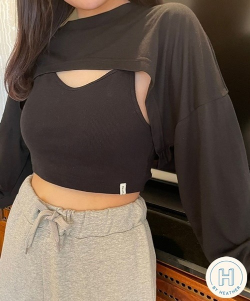 Heather(ヘザー)の「HOLiCカップ付きキャミソール 267904(キャミソール・レディース・オフホワイト/グレー/ブラック・FREE)」の1枚目の写真