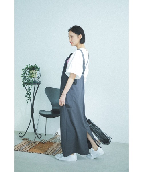 GENE HEAVENS（ジーンヘブンズ）の「(GENE HEAVENS)バッグ付きフロントジップサロペットワンピース（ワンピース・レディース・カーキ/グレー/ブラック・ONE SIZE）」の7枚目の写真