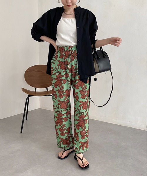 CAPRICIEUX LE'MAGE（カプリシューレマージュ）の「パフ5分袖ギャザーシャツ（シャツ/ブラウス・レディース・ホワイト/ブラック/オレンジ・FREE）」の8枚目の写真