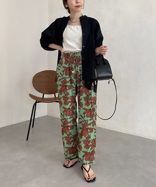 CAPRICIEUX LE'MAGE（カプリシューレマージュ）の「パフ5分袖ギャザーシャツ（シャツ/ブラウス・レディース・ホワイト/ブラック/オレンジ・FREE）」の9枚目の写真