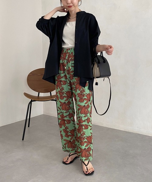 CAPRICIEUX LE'MAGE（カプリシューレマージュ）の「パフ5分袖ギャザーシャツ（シャツ/ブラウス・レディース・ホワイト/ブラック/オレンジ・FREE）」の12枚目の写真