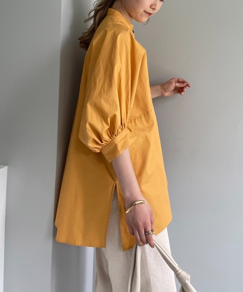 CAPRICIEUX LE'MAGE（カプリシューレマージュ）の「パフ5分袖ギャザーシャツ（シャツ/ブラウス・レディース・ホワイト/ブラック/オレンジ・FREE）」の16枚目の写真