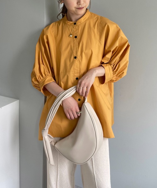 CAPRICIEUX LE'MAGE（カプリシューレマージュ）の「パフ5分袖ギャザーシャツ（シャツ/ブラウス・レディース・ホワイト/ブラック/オレンジ・FREE）」の17枚目の写真