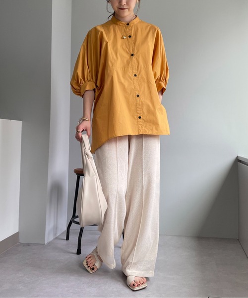 CAPRICIEUX LE'MAGE（カプリシューレマージュ）の「パフ5分袖ギャザーシャツ（シャツ/ブラウス・レディース・ホワイト/ブラック/オレンジ・FREE）」の19枚目の写真