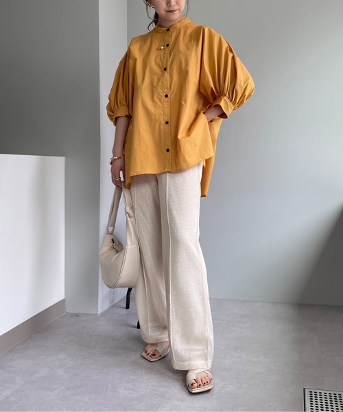 CAPRICIEUX LE'MAGE（カプリシューレマージュ）の「パフ5分袖ギャザーシャツ（シャツ/ブラウス・レディース・ホワイト/ブラック/オレンジ・FREE）」の20枚目の写真