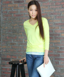 AZUL by moussy | TC天竺バックセンター切替V/N長袖PO(Tシャツ/カットソー)