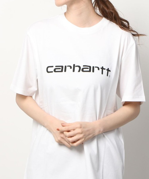 Carhartt WIP(カーハートダブリューアイピー)の「【Carhartt/カーハート】ブランドネームロゴプリント 半袖Tシャツ/CH SCRIPT T-SHIRT(Tシャツ/カットソー・レディース・ホワイト/ブラック/サックスブルー・M/L/XL)」の12枚目の写真