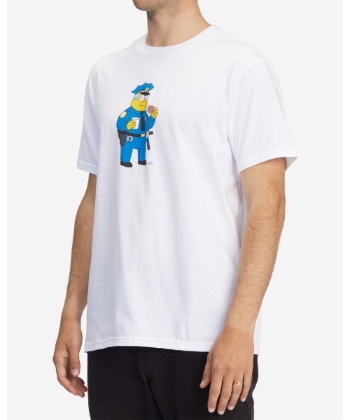 BILLABONG（ビラボン）の「【直営店限定】BILLABONG メンズ SIMPSONS WIGGUM DONUT SS Ｔシャツ 【2022年春夏モデル】/ビラボン半袖Tシャツ（Tシャツ/カットソー・メンズ・ホワイト・MEDIUM/LARGE）」の2枚目の写真
